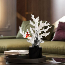 透明树脂工艺品珊瑚摆件新中式极简软装饰品电视柜办公室家居饰品