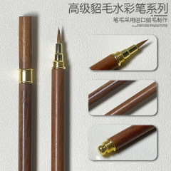 ミンクの毛のネイルの水彩の筆の檀木の竿の彩色の筆の美甲の店の専用の高級な実木の絵の筆は線のペンを染めます