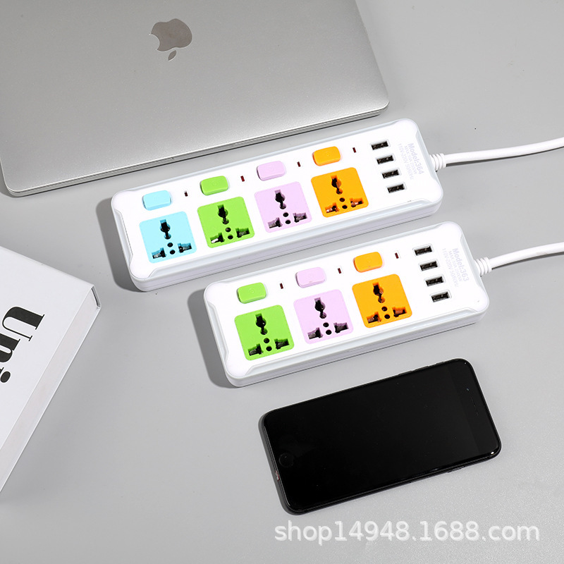 363 # 4USB 3meter socket364 # 2500 vatios de alta potencia adecuado para enchufes de comercio exterior de varios países