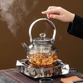 高端水晶电陶炉套装耐高温玻璃壶家用烧水壶静音小型煮茶器煮茶炉