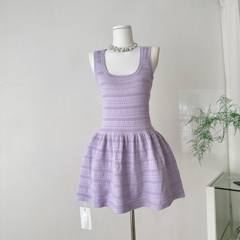 Trendy Lavender Purple Dress for Women, Waist-Cinching, Sleeveless, Summer 2026 New Style