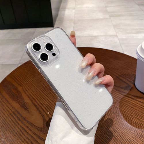 Transparent glitter suitable for Apple iPhone 16 Pro Max minimalist phone case for iPhone 13/XR anti-slip TPU protective cover