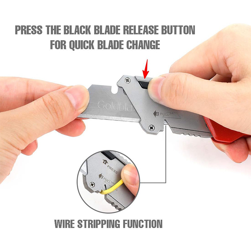 U.S. sólido Baxter cuchillo plegable pesado para uso general, portaherramientas engrosadas industriales, cuchillas para cortar papel, cuchillas para uso general, papel tapiz, papel tapiz