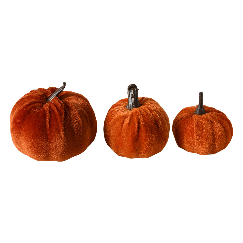 Tela de terciopelo de simulación transfronteriza decoración de calabaza Halloween envuelta en color calabaza decoración festiva Yama image 6