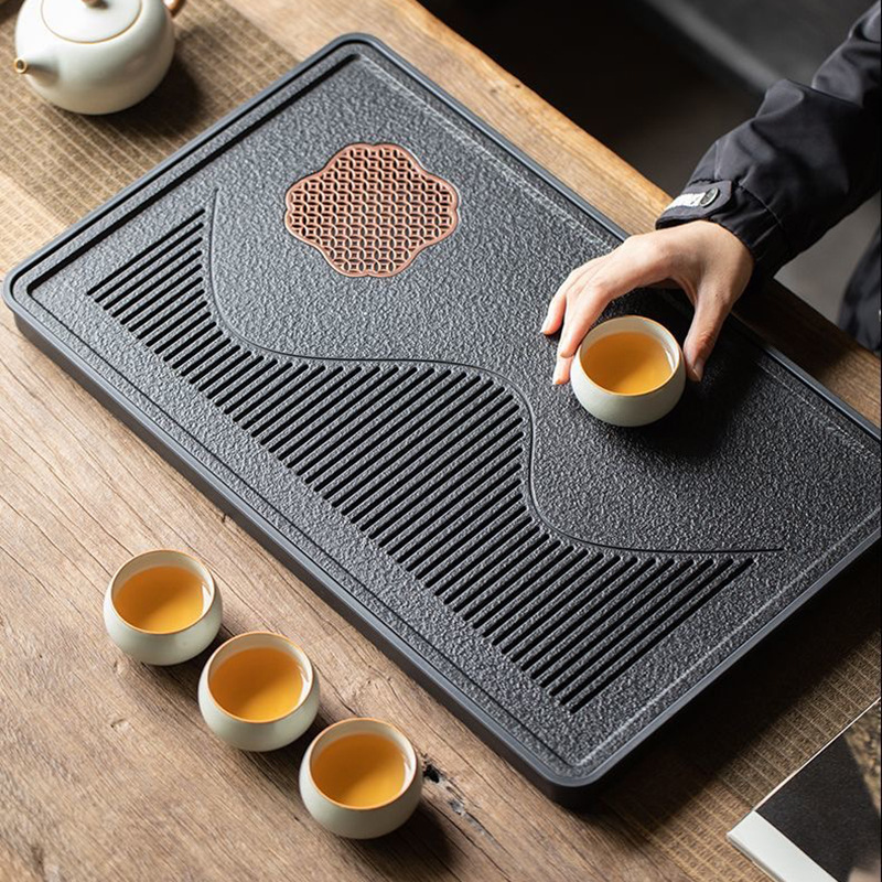 家用长方形大号茶盘密胺干泡茶台茶托盘轻奢功夫茶具公司2025新款