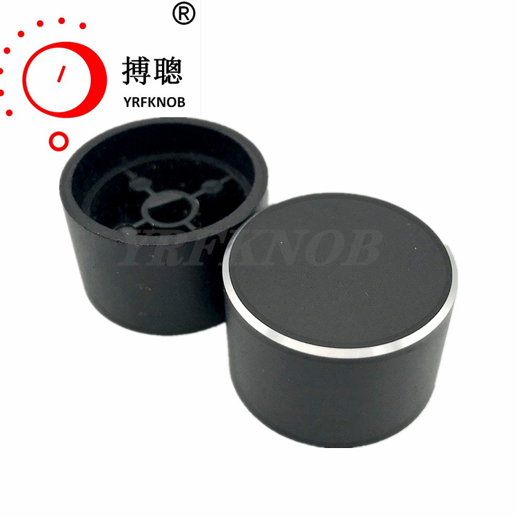 YRFKNOB品牌旋钮28×14黑色喷砂黑色电位器开关铝合金音量旋钮