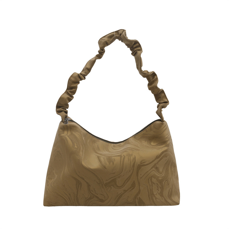 Bolso de axila plisado de moda coreana bolso femenino 2025 primavera nuevo bolso de almohada simple nuevo bolso de mensajero de hombro chino