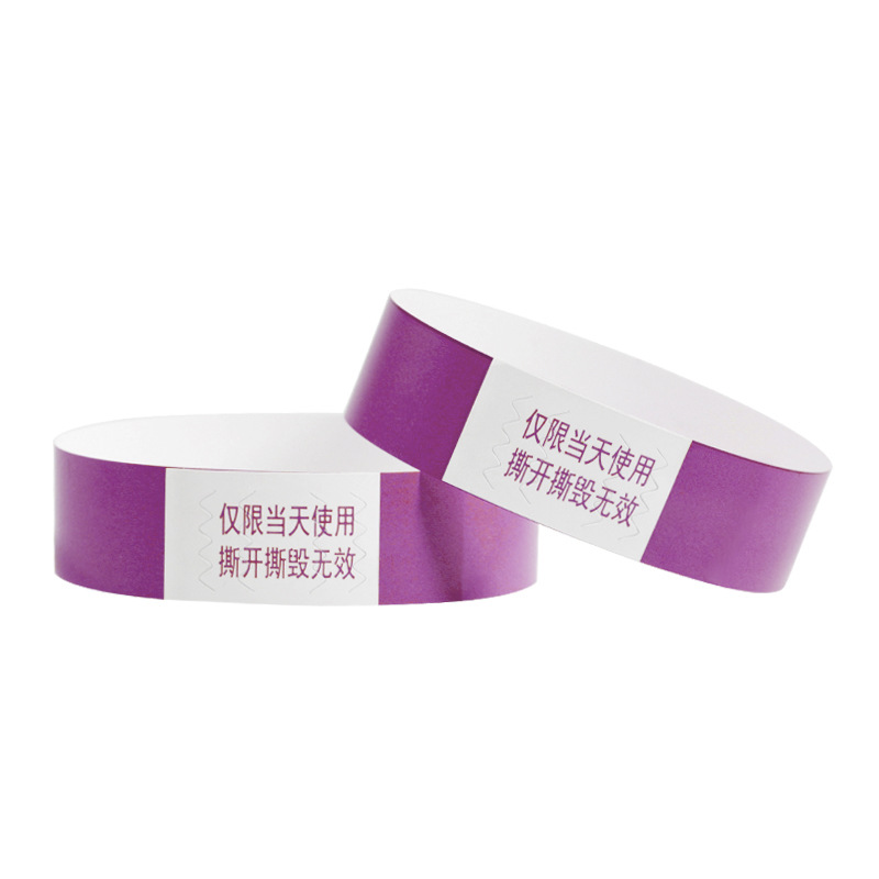 Pulsera desechable parque infantil Parque de Atracciones pulsera de papel sintético pulsera de papel DuPont