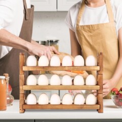 实木鸡蛋架可堆叠家用多层鸡蛋收纳架乡村农舍木制鸡蛋托存储架