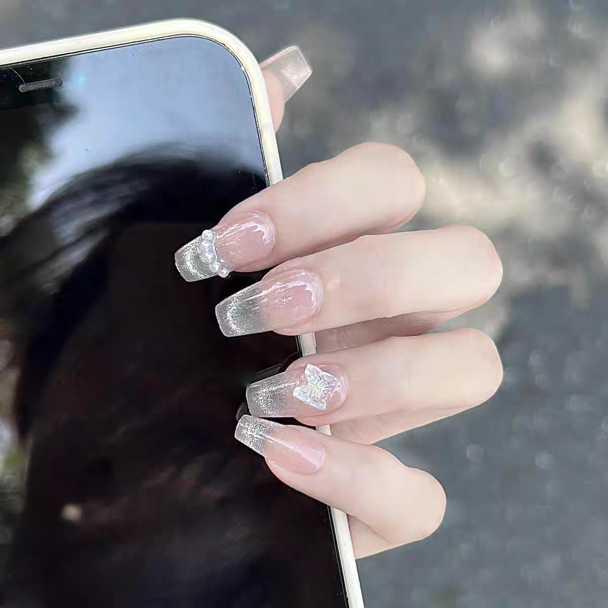 Temperamento de manicure desnudo, brillante, suave, versátil, puro deseo de sentir la atmósfera, blanquear, usar productos terminados de uñas