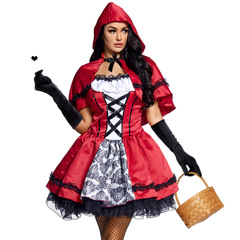 Halloween costumes European and American adult fairy tale cosplay costumes prints Little Red Riding Hood cosplay costumes
