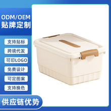 可定制收纳盒套装玩具零食收纳带盖储物箱大容量可手提杂物收纳箱
