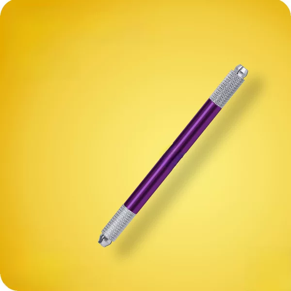 Factory direct selling double head tattoo embroidery pen No.6 eyebrow tattoo pen Korean metal dual-purpose tattoo handmade pen portable