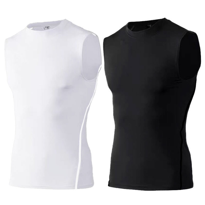 Summer Men's Fitness Vest Slim-fit Sleeveless Running Quick-drying Elastic Compression Sweat-absorbent Tight-fit Training Sports Waistcoat Summer Men's Fitness Vest Slim-fit Sleeveless Running Quick-drying Elastic Compression Sweat-absorbent Tight-fit Training Sports Waistcoat