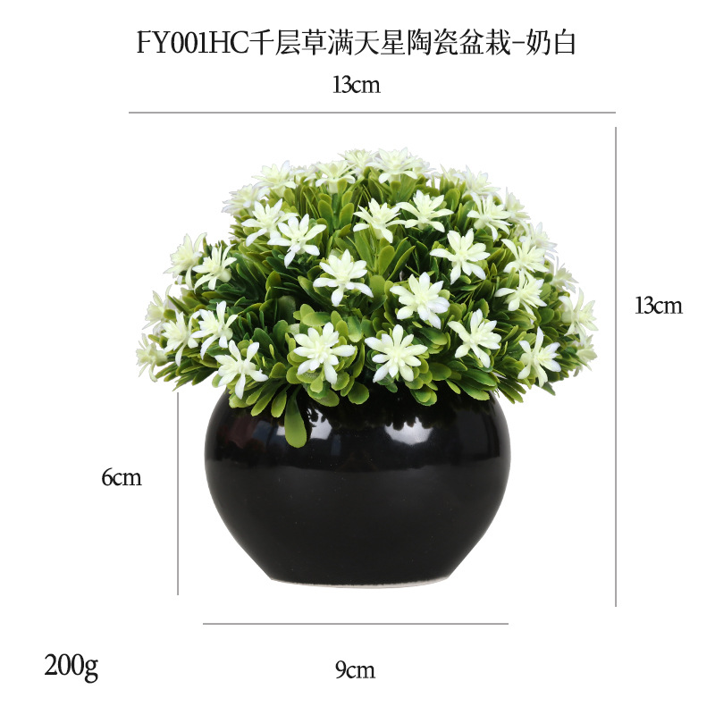 Planta Artificial de Bola Verde en Maceta de Cerámica y Plástico Decorativa para Escritorio