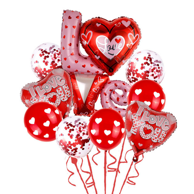 Aluminum Film Material Valentine'S Day IG Style Letter Heart Shape Aluminum Film Party Festival Balloons