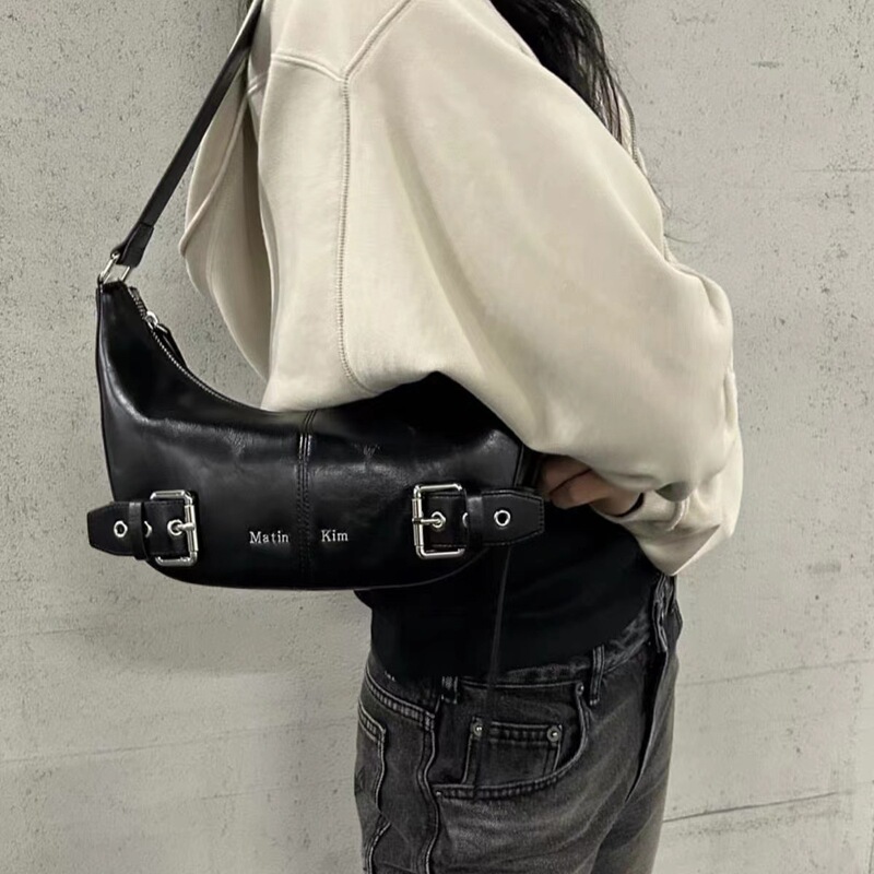 Korean Niche Brand Mk Belt Buckle Crescent Bag Shoulder Satchel Armpit Bag Mk Bag Korean Niche Brand Mk Belt Buckle Crescent Bag Shoulder Satchel Armpit Bag Mk Bag