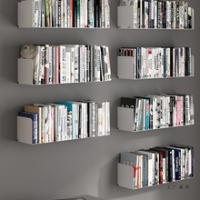 北欧创意墙上书架置物架挂墙卧室墙壁简易铁艺隔板客厅书柜墙面