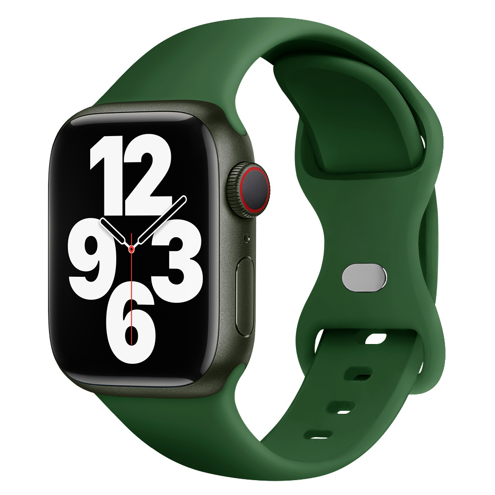 Aplicable AppleWatch Butterfly Buckle Silicone Deportivo correa de reloj Iwatch9876 generación / se inteligente