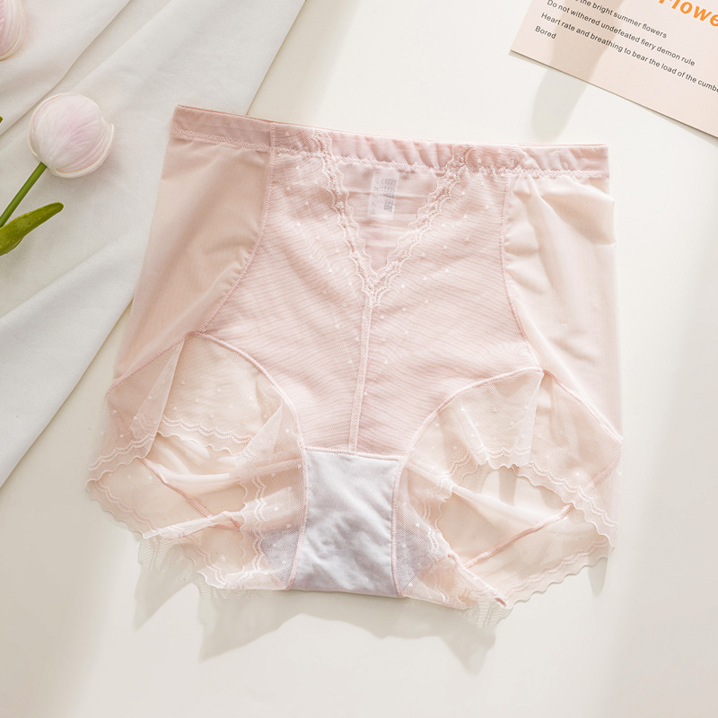 Bragas de seda de hielo que no dejan marcas, abdomen invisible femenino, encaje sexy 2024, nuevos pantalones cortos antibacterianos de entrepierna de algodón puro, refrescante