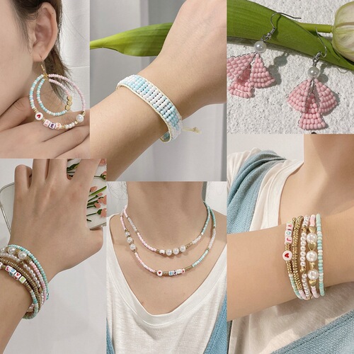 Cross-border 2/3/4mm mineral solid matte glass rice beads handmade DIY ring bracelet stringing beads accessories