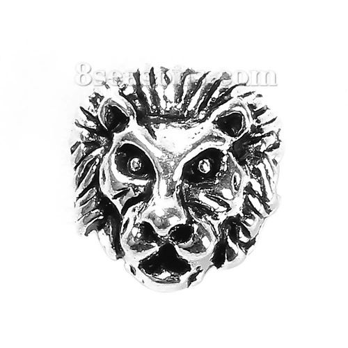 Фабрика прямых продаж новый старинный серебряный лев в форме цинкового сплава 3D стерео бусы DIY украшения бусы оптом