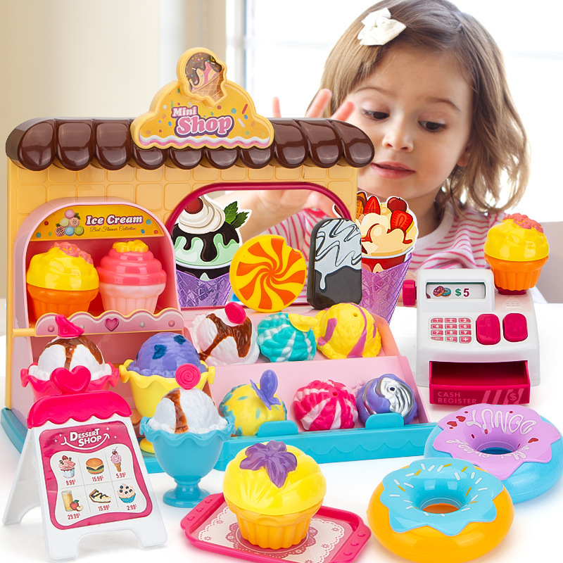 Luz, música, helado, helado, juguetes de cocina, postres, juguetes para niños al por mayor.