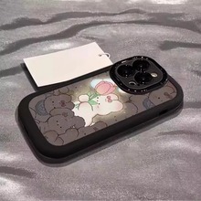 适用苹果16promax手机壳彩绘新款iPhone15pro发光捧14卡通兔子13
