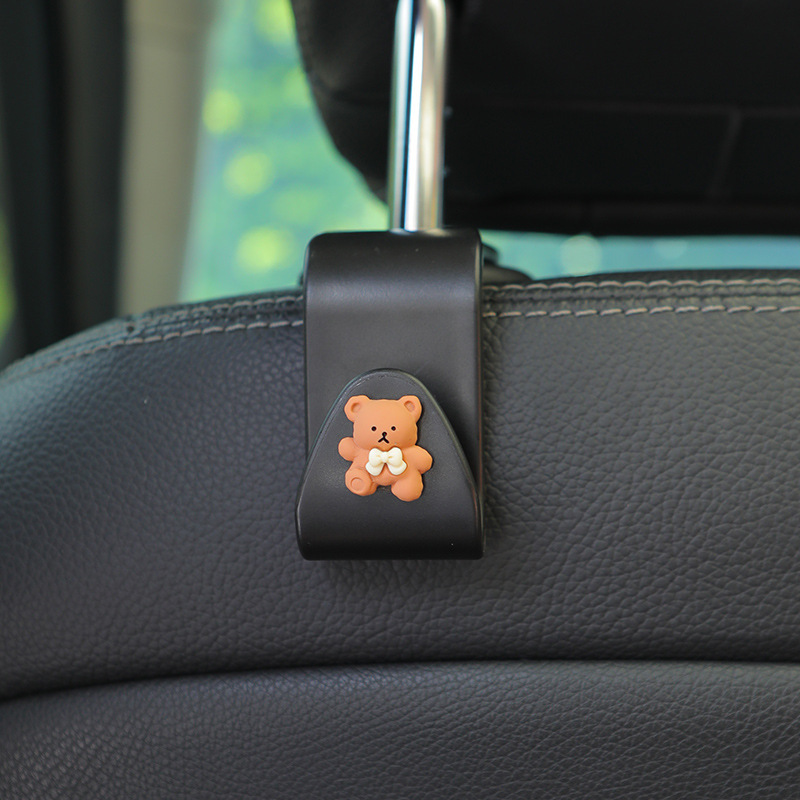 Gargancho de automóvil asiento interior de automóvil trasero multifuncional objeto invisible pequeño gancho de dibujos animados almacenamiento de automóviles artículos de decoración interior