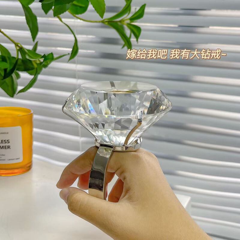 Funny Oversized Diamond Ring Props Toy Exaggerated Fake Wedding Ring Simulated Crystal Oversized Diamond Ring Funny Birthday Gift Funny Oversized Diamond Ring Props Toy Exaggerated Fake Wedding Ring Simulated Crystal Oversized Diamond Ring Funny Birthday Gift