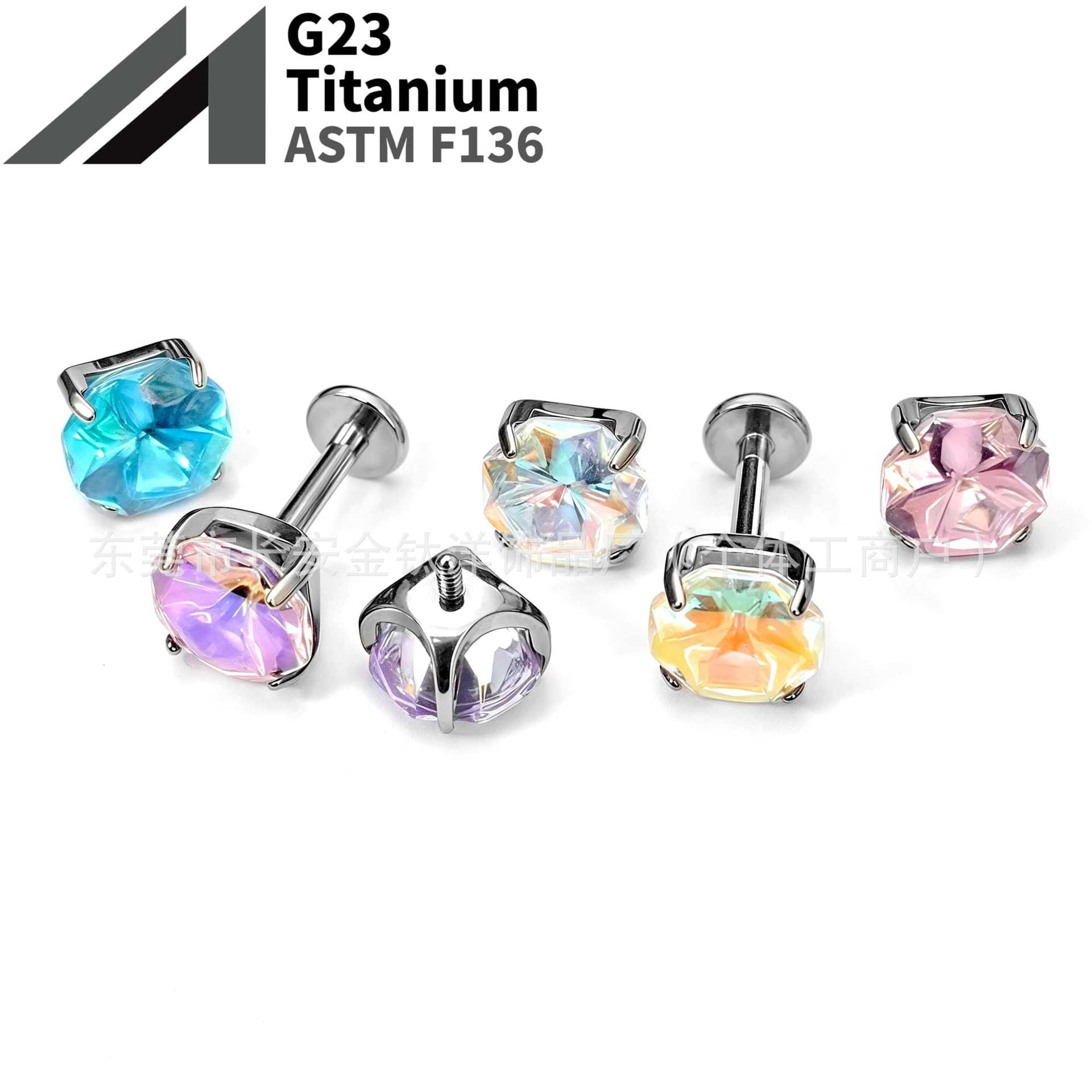 16G labret stud size and finish detail