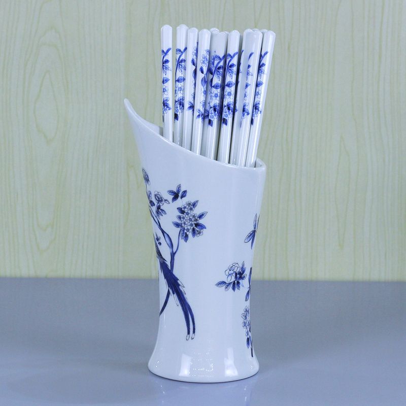 Jingdezhen authentic ceramic chopsticks, household chopstick holder, chopstick cage, antibacterial, mold-resistant, high-temperature resistant, and food-grade