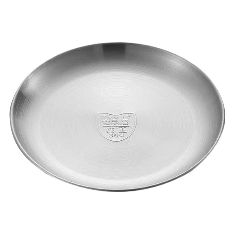 В Корейском стиле из нержавеющей стали 304 дисковый золотой поднос с плоским дном магазин барбекю бытовой коммерческий Ресторан мелкая тарелка костяная тарелка