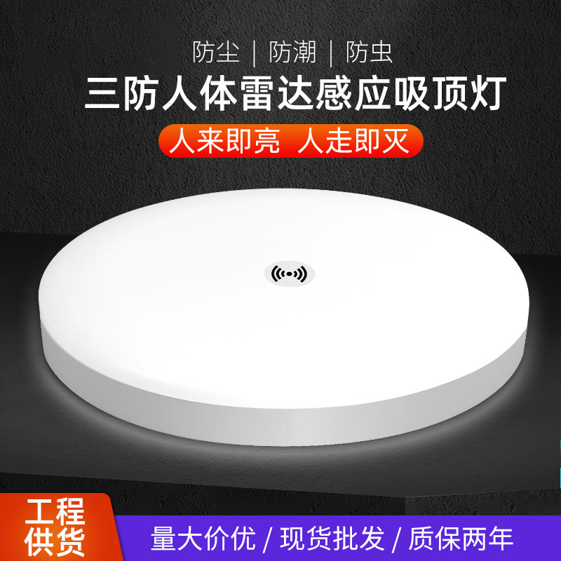 Three-Proof Radar Sensor Ceiling Light for Corridors, Hallways, and Stairs, Specialized Human Motion Sensor Light, Led Radar Sensor Light