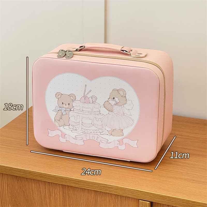 Bolsa de maquillaje de mujer hermosa bolsa de maquillaje caja de maquillaje portátil caja de almacenamiento impermeable de gran capacidad
