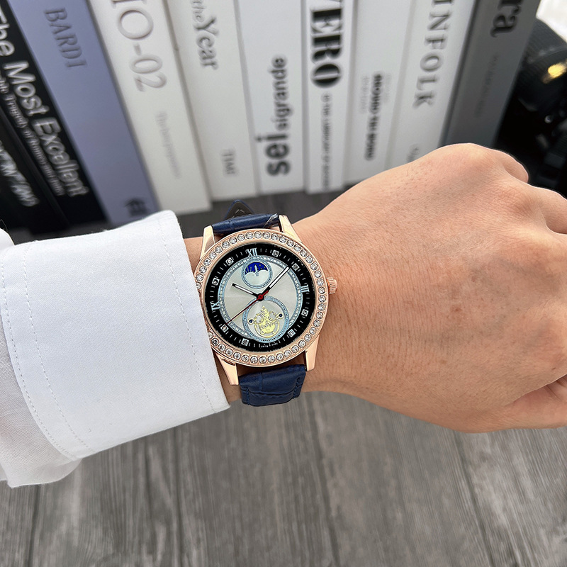 70g Weight Ordinary Glass Mirror Material Imitation Leather Strap Material Watch Classification Pointer Display Type Buckle Buckle Style Round Dial Shape Shopping Occasion Quartz Movement Geometric Pattern All Seasons Season Unisex Gender Glam, Fashion Style Glam Fashion Geometric Buckle Quartz Watch 9