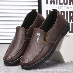 Manufacturers support the whole network a generation of 2025 new men's breathable soft bottom soft surface casual business shoes