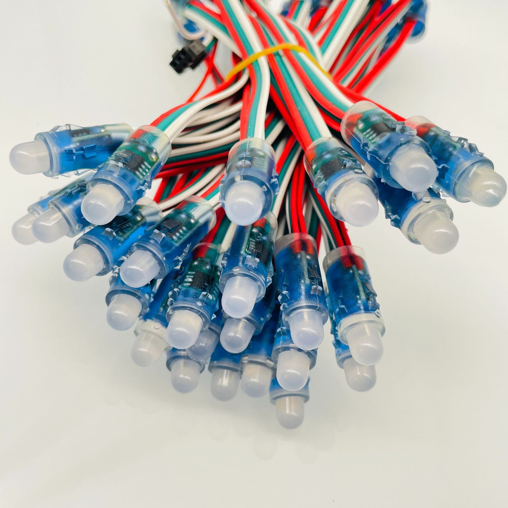 全彩外露灯串 三线5v户外广告招牌冲孔串防水防晒外露灯LED穿孔灯