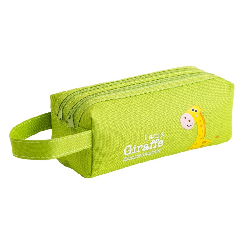 Caja de lápices de dibujos animados portátil de estilo japonés y coreano bolsa de papelería de tela de gran capacidad bolsa de almacenamiento Linda caja de lápices de impresión de logotipo femenino