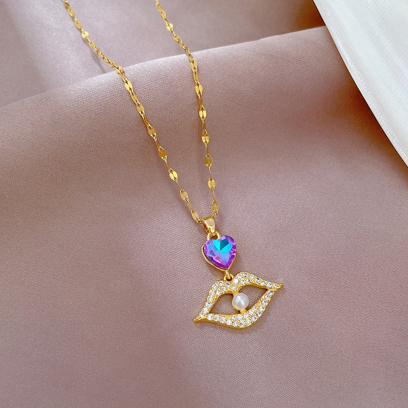 Collana girocollo con perle in acciaio titanio per donna_voghion.com