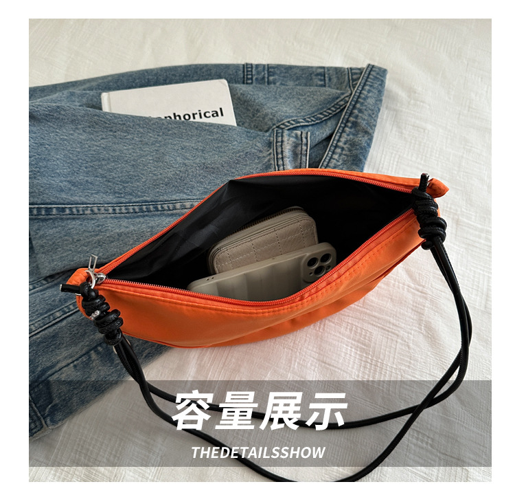 Oxford fabric 2024 casual new style with contrasting colors, light and simple, single-shoulder crossbody, underarm dumpling bag for women undefined