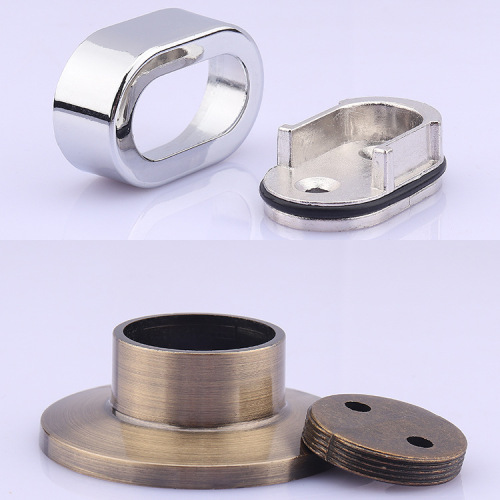 Thickened wardrobe clothes rail holder oval heart-shaped alloy 16 square green ancient clothes holder wardrobe fixed flange seat black