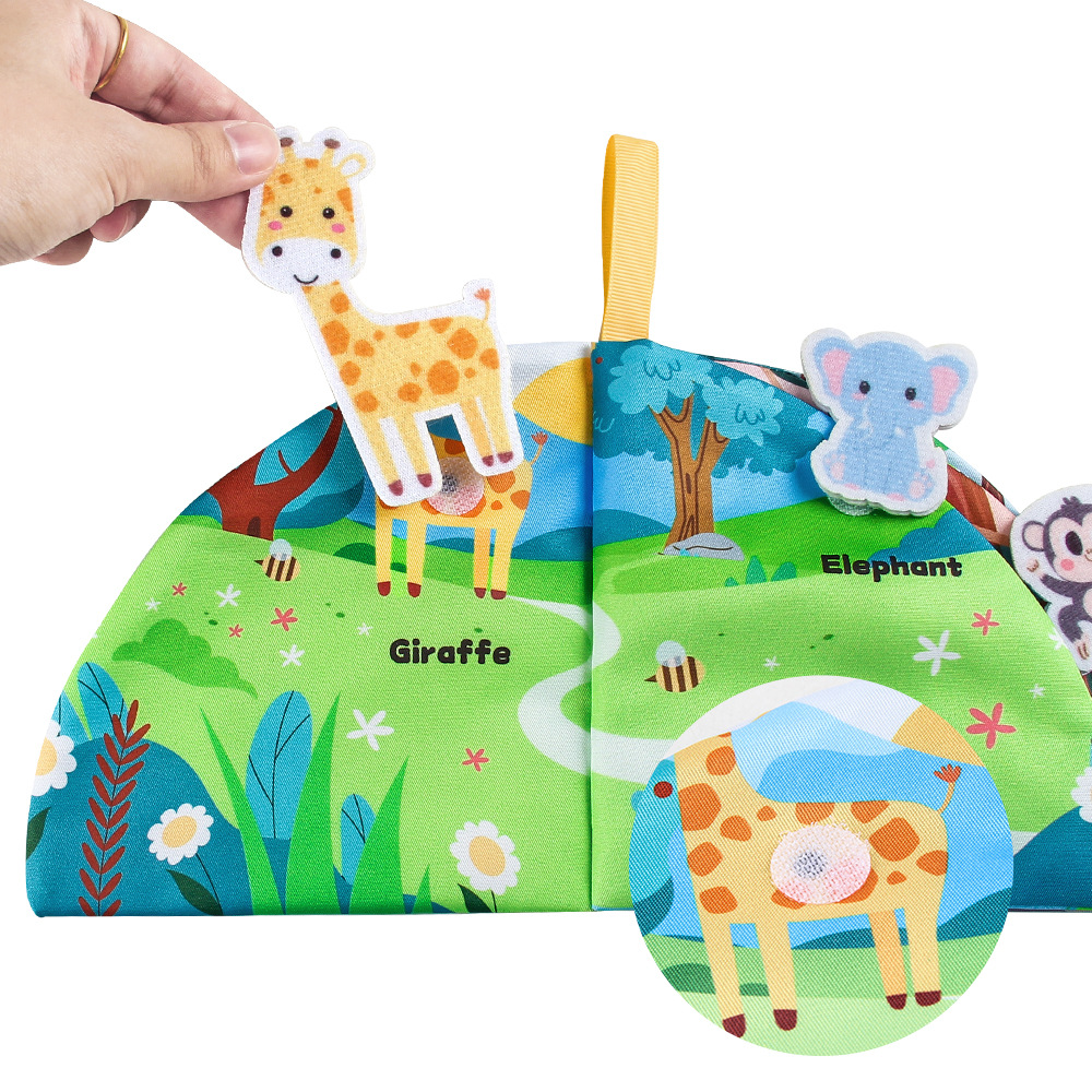 Libro de tela para bebés Velcro desgarrador libro animal marino libro tridimensional roedor infantil libro de tela de educación temprana libro de palma