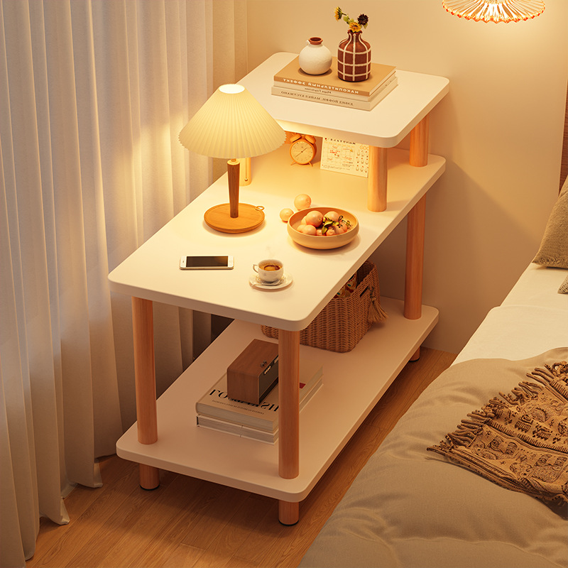 Mesita de noche, dormitorio moderno simple, pequeño armario junto a la cama, mesita de noche, estante de almacenamiento junto a la cama para habitación de alquiler simple