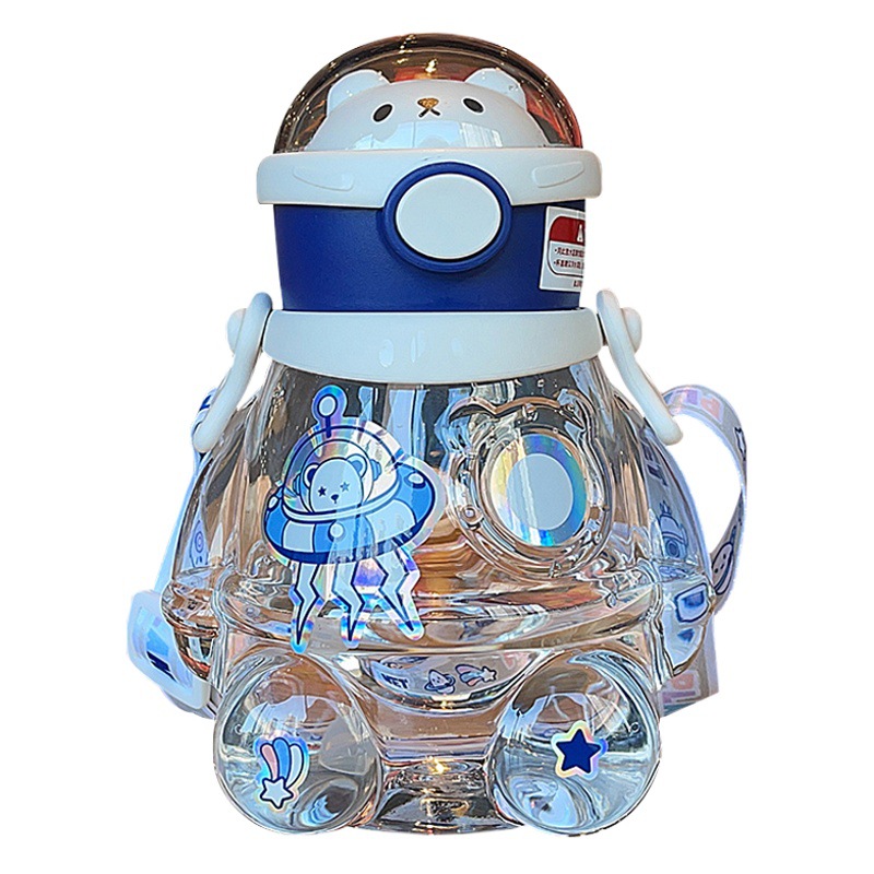 Taza con pajita linda para la escuela de verano, alto valor, gran capacidad y pajita portátil, taza de agua para niños.