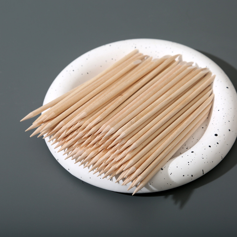 Manicura palo de madera de naranja 11,4 cm palo de madera de naranja de doble cabeza palo de taladro de puntos herramientas especiales para uñas Bolsas de bolígrafos de puntos para uñas