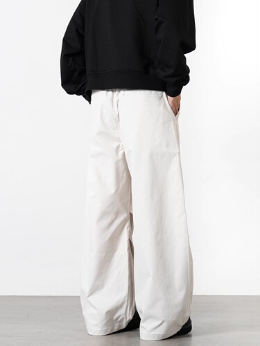 Minimalist American Street Style Bended Knife Straight Leg Loose High-end Casual Scythe Crease Suit Pants