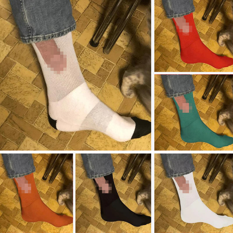 Cross-border mostrar divertidos calcetines coloridos creativos Dingding malvado diversión casual calcetines de media pantorrilla