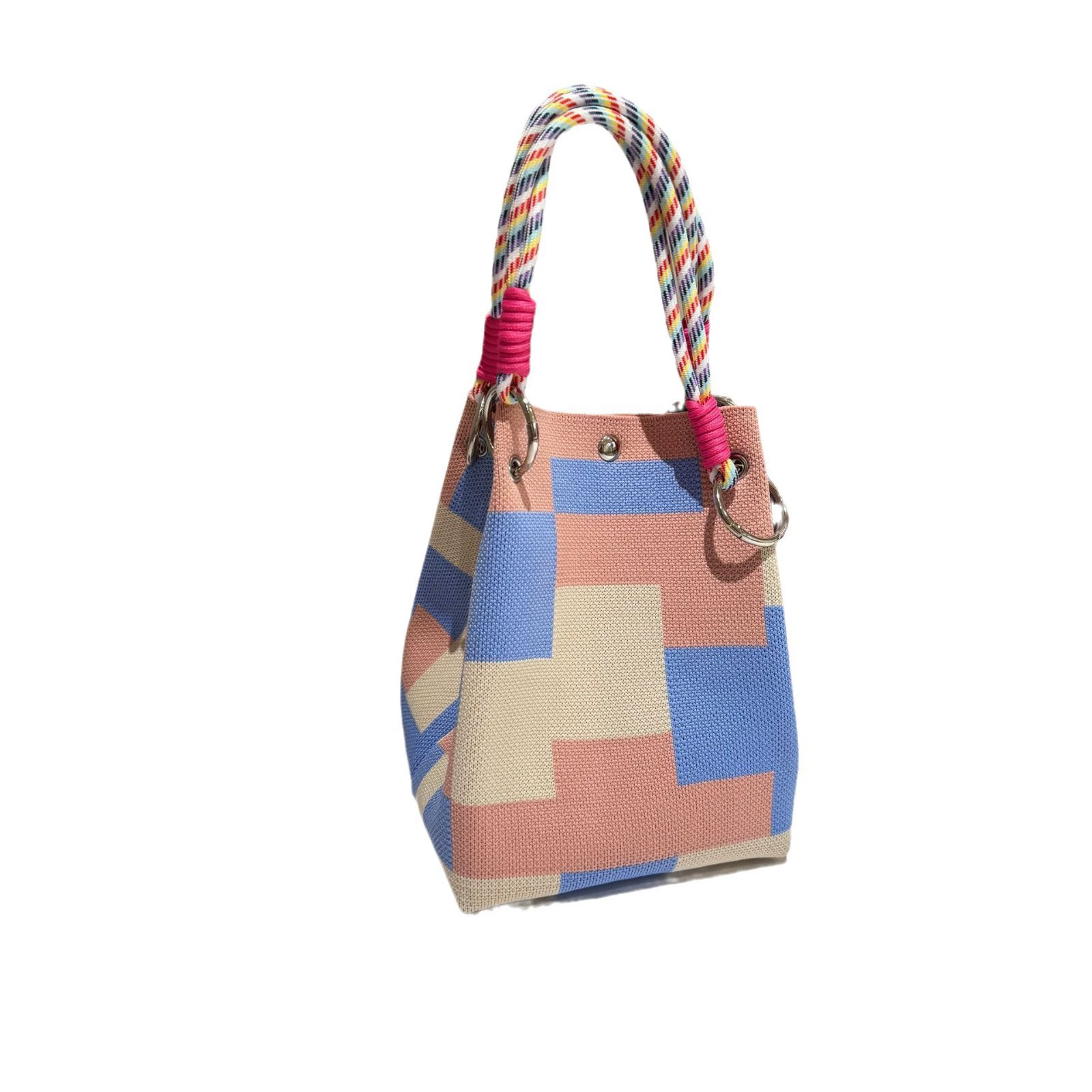  knitted red capacious universal shoulder bag