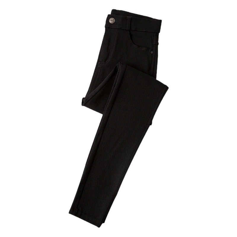 ベルベットのレギンスの女性は秋冬に黒の大きなサイズを厚くして腰の弾力性の小さい足の黒いズボンの鉛筆のマジックのズボンを着ます。